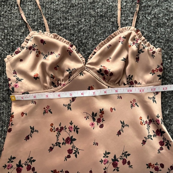Vintage Y2K French Kiss S Floral Cami Blouse Champagne Dainty Romantic Coquette - Picture 8 of 12